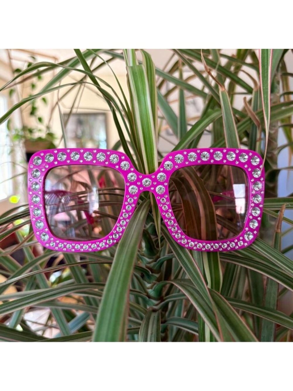 Hot Pink Bedazzled Sunglasses